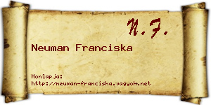 Neuman Franciska névjegykártya